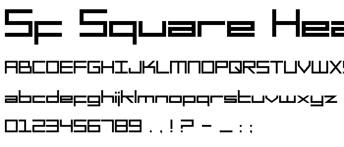 SF Square Head font