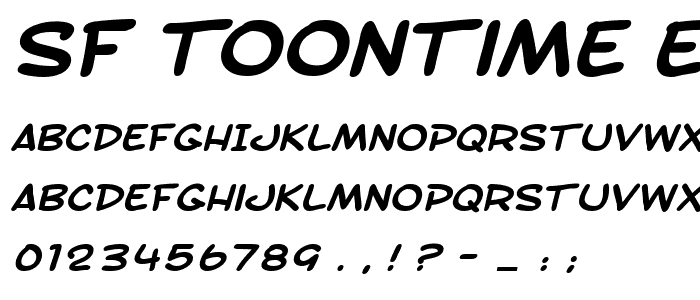 SF Toontime Extended Bold Italic font