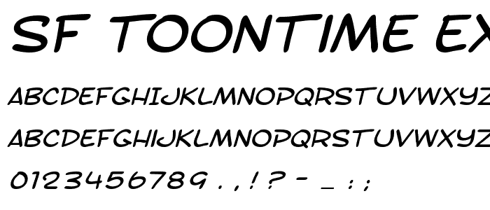 SF Toontime Extended Italic font