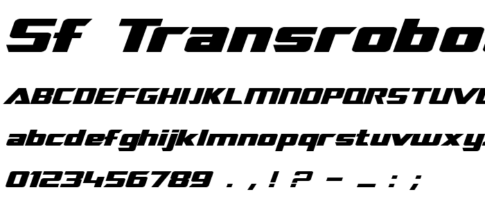 SF TransRobotics Extended Italic font