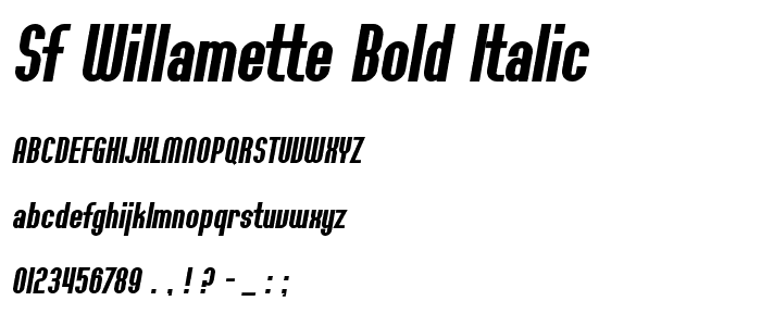 SF Willamette Bold Italic font