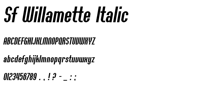 SF Willamette Italic font