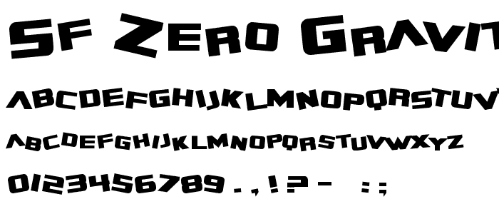 SF Zero Gravity Bold font