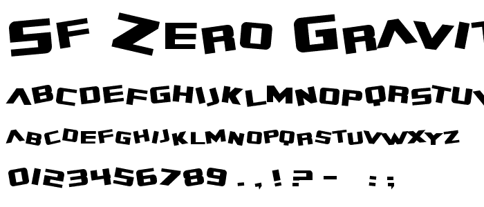 SF Zero Gravity font