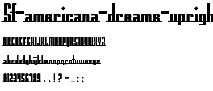 SF Americana Dreams Upright Bold font