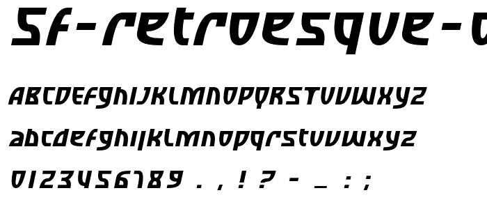 SF Retroesque Oblique font