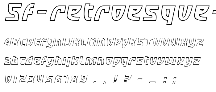 SF Retroesque Outline Oblique font