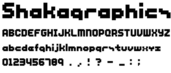 SHAKAGRAPHICS 12 font