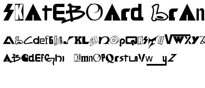 SKATEBOaRD braNds  font