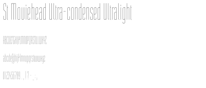 ST Moviehead Ultra-condensed UltraLight font