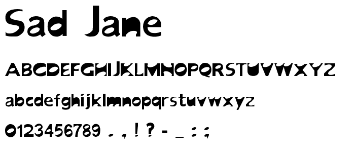 Sad Jane font