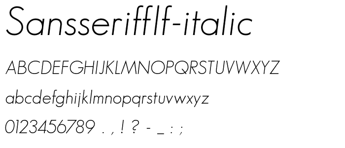 SansSerifFLF-Italic font