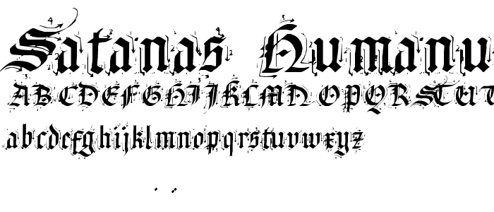 Satanas Humanum Salvator font