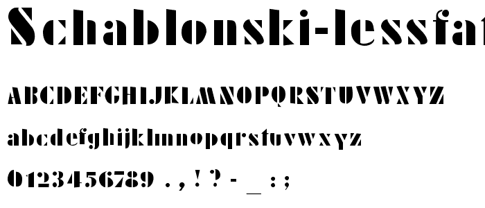 Schablonski-LessFat font