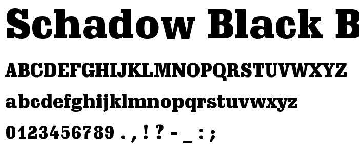 Schadow Black BT font