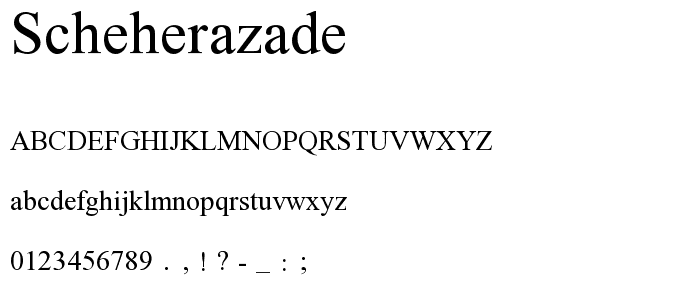 Scheherazade font