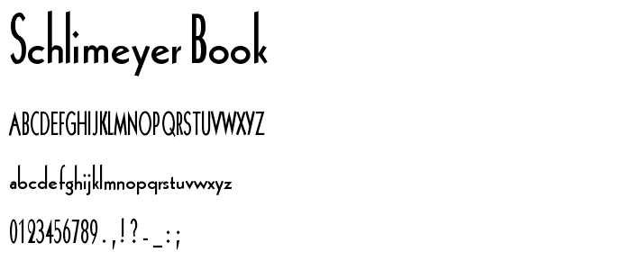 Schlimeyer Book font