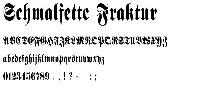 Schmalfette Fraktur font