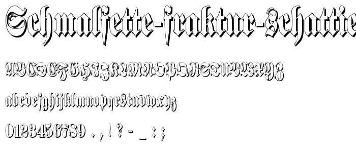 Schmalfette Fraktur Schattiert font