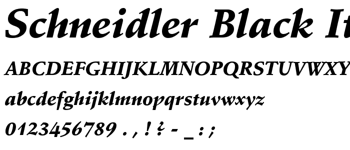 Schneidler Black Italic BT font