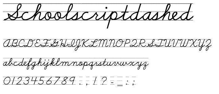 SchoolScriptDashed font