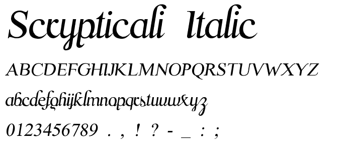 Scrypticali Italic font