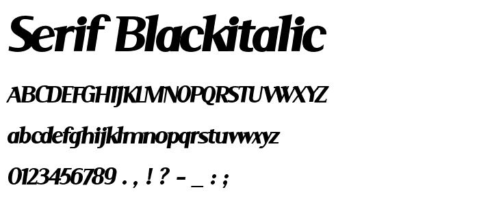 Serif BlackItalic font