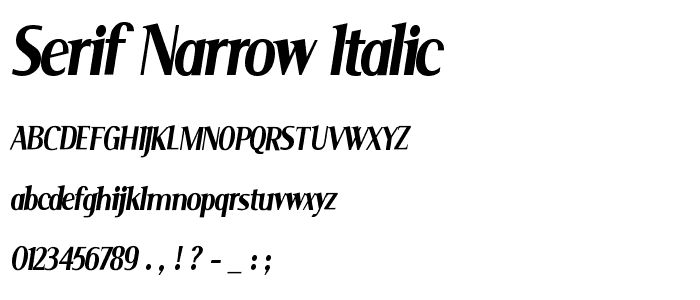 Serif Narrow Italic font