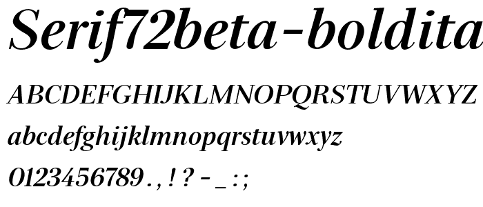 Serif72Beta BoldItalic font