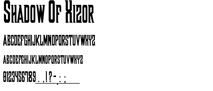 Shadow of Xizor font