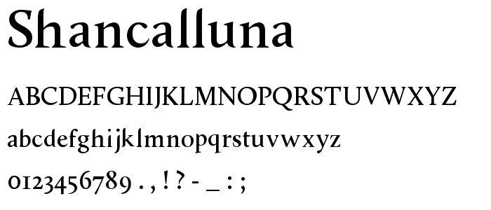 Shancalluna font