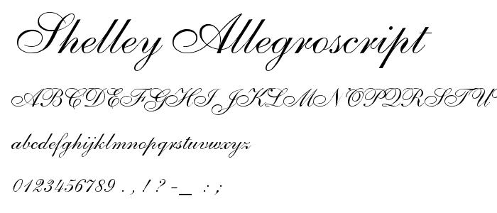 Shelley-AllegroScript font