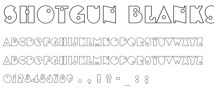 Shotgun Blanks BT font