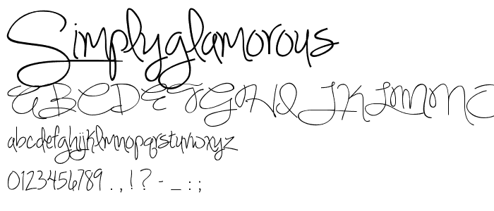 SimplyGlamorous font