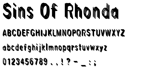 Sins of Rhonda font