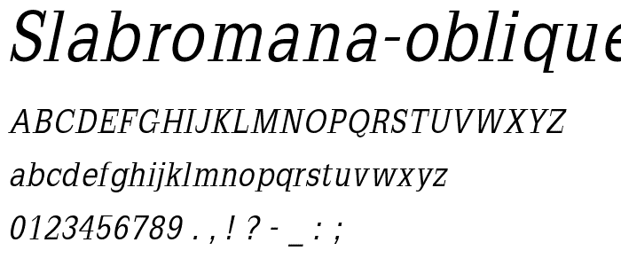 SlabRomana-Oblique font