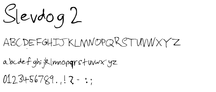 Slevdog 2 font