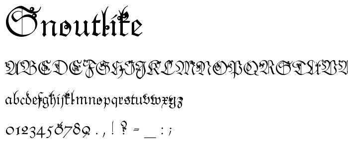 Snoutlike font