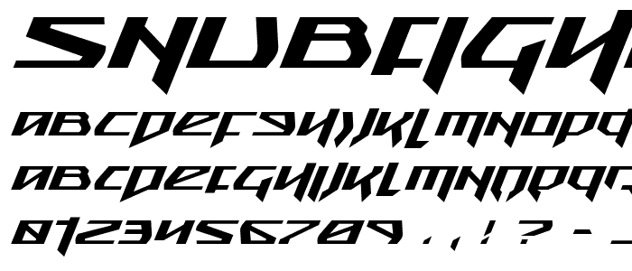 Snubfighter Expanded Italic font