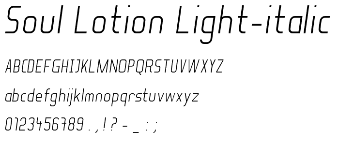 Soul Lotion Light-Italic font