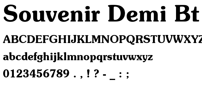 Souvenir Demi BT font