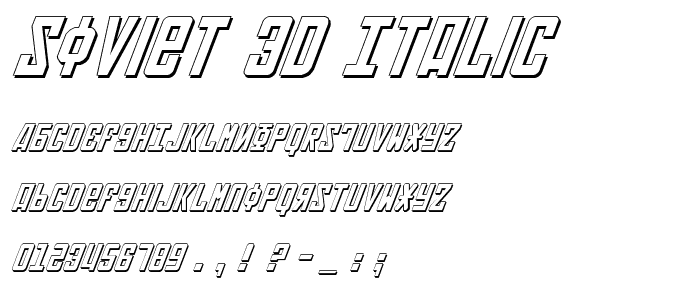 Soviet 3D Italic font