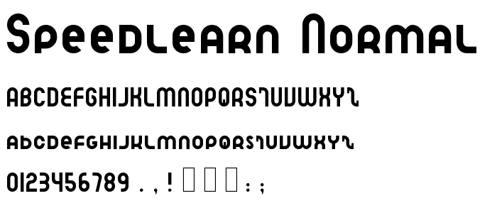 Speedlearn Normal font