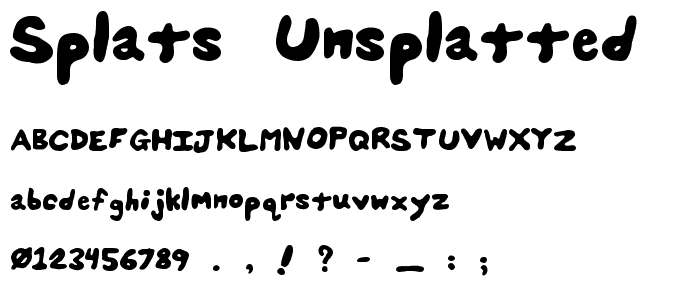 Splats Unsplatted font