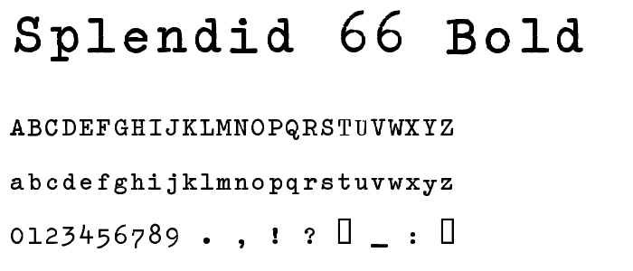 Splendid 66 Bold font