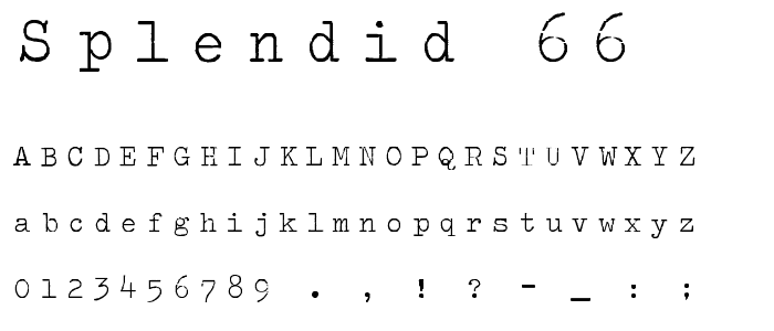 Splendid 66 font