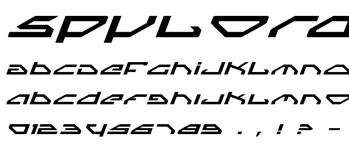 Spylord Expanded Italic font