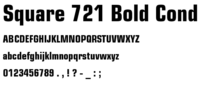 Square 721 Bold Condensed BT font