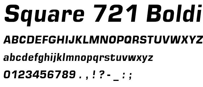 Square 721 BoldItalic font