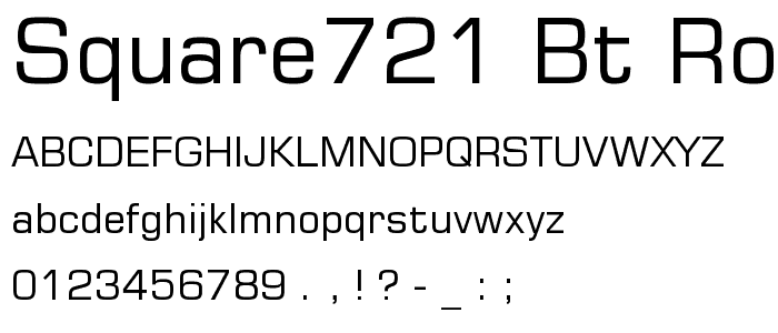 Square721 BT Roman font